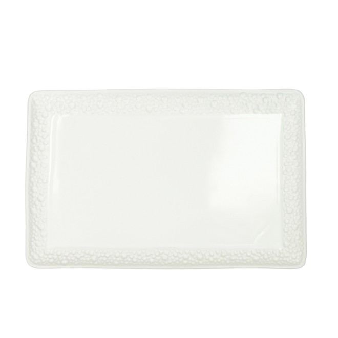 BRANDANI VASSOIO RETTANGOLARE BOLLE BIANCO CM 32