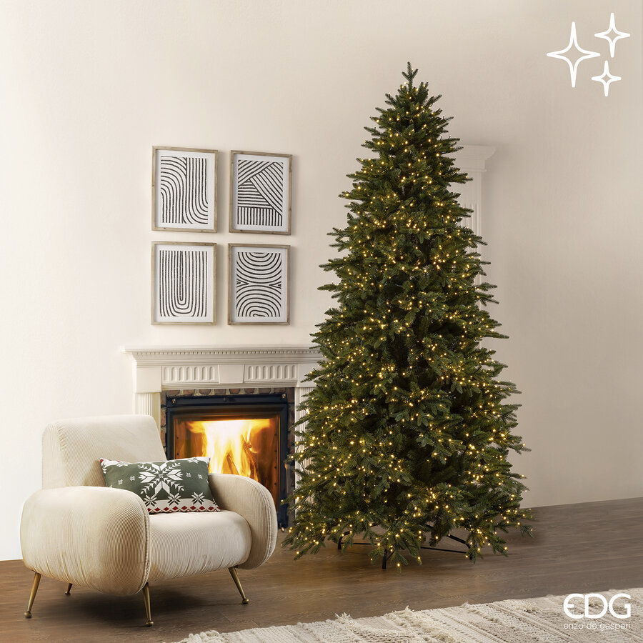 EDG Albero Di Natale Pino Cristallo 270 cm con 3100 Mini Led DIAM 151 CM
