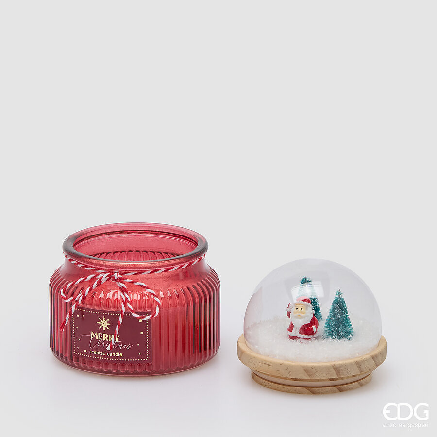 EDG CANDELA CUPOLA PROFUMATA H.12,5 CM ROSSO INTERNO BABBO NATALE EDG CANDELA CUPOLA PROFUMATA H.12,5 CM ROSSO INTERNO BABBO NATALE