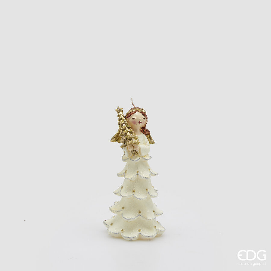 EDG candela Natalizia Angelo 15 cm BIANCO