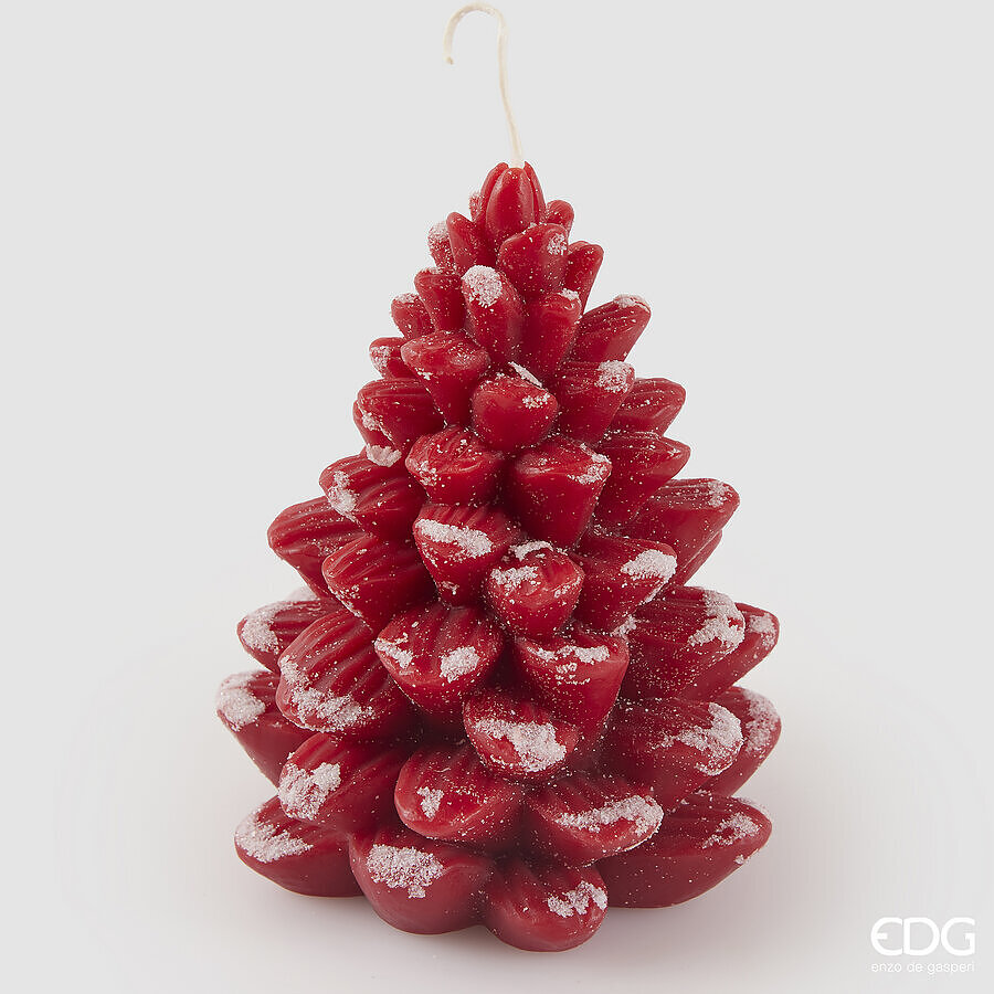 EDG Candela Natalizia PIGNA INNEVAT H.16 CM ROSSO