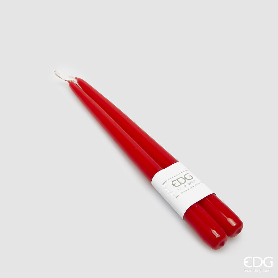 EDG Candela Natalizia rosso stelo 300x22 2 PZ LACCATA EDG Candela Natalizia rosso stelo 300x22 2 PZ LACCATA