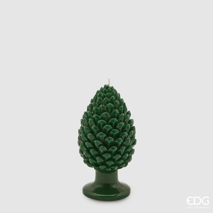 EDG Candela Pigna verde con base h 15 cm d.8 cm