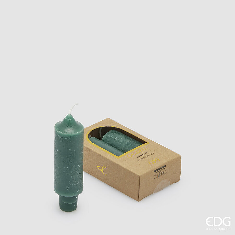 EDG Candela stelo solido cf 2 pz verde petrolio h.12,5 cm