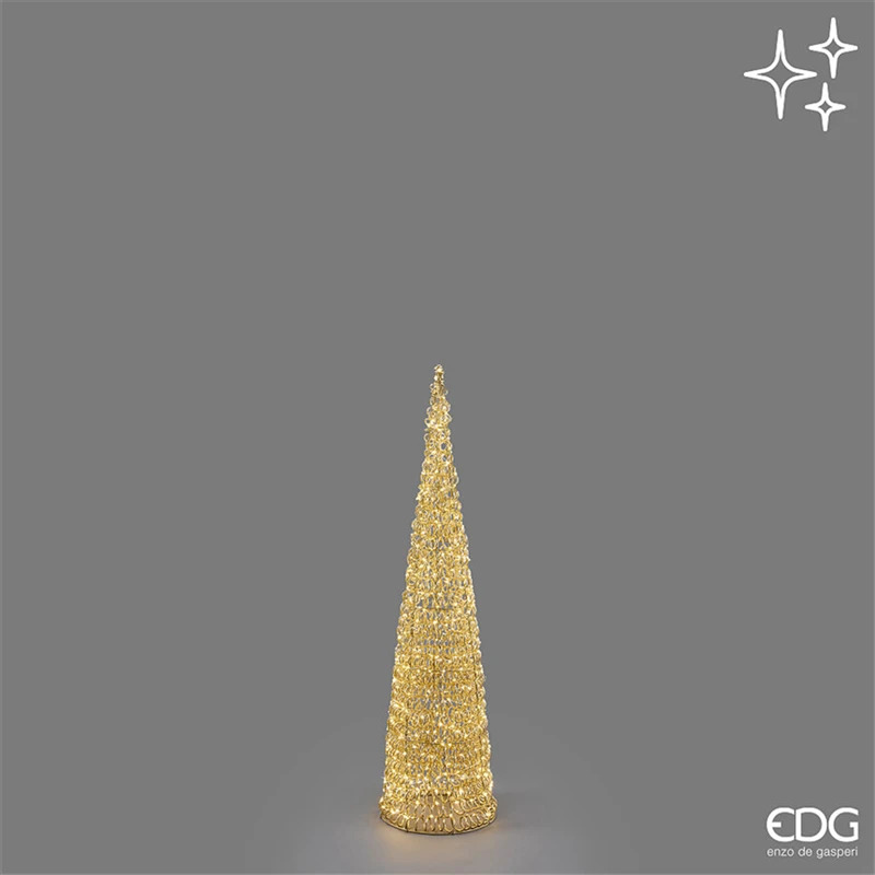 EDG Decorazione Natalizia Albero Cono Curly H120cm D30cm 720led