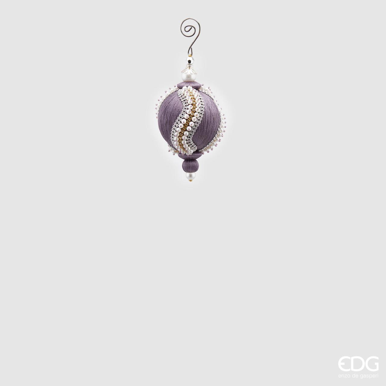 EDG Decorazione Natalizia Pallina Silk con perle viola d8