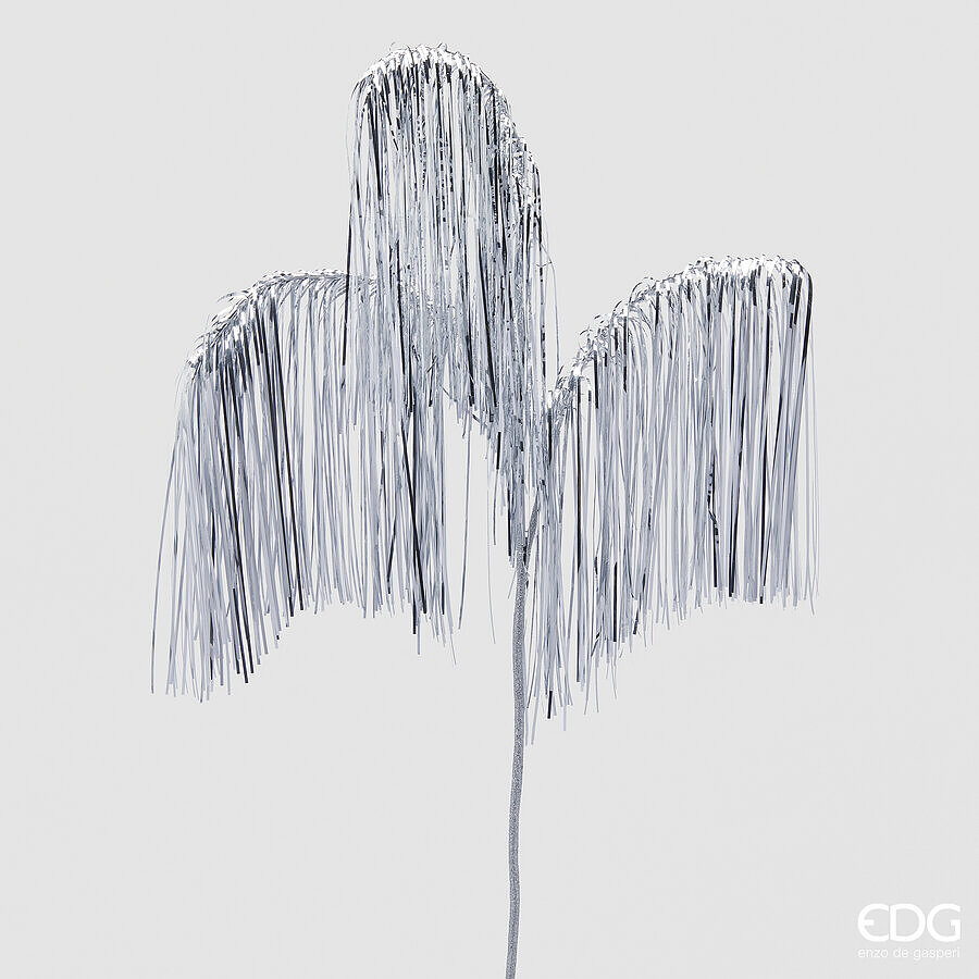 EDG Decorazione Natalizia Ramo Frange X3 H103 cm ARGENTO