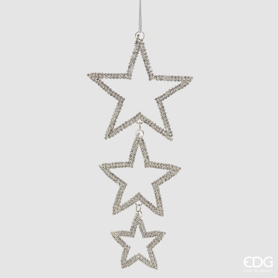 EDG Decoro Natale STELLA DIAMANTI 3 PZ H 21 CM