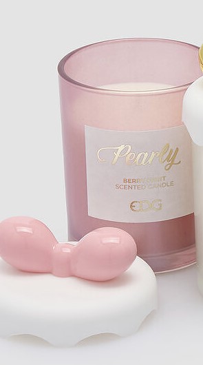 EDG ENZO DE GASPERI CANDELA FIOCCO CON PROFUMO ROSA H.12,5 EDG ENZO DE GASPERI CANDELA FIOCCO CON PROFUMO ROSA H.12,5