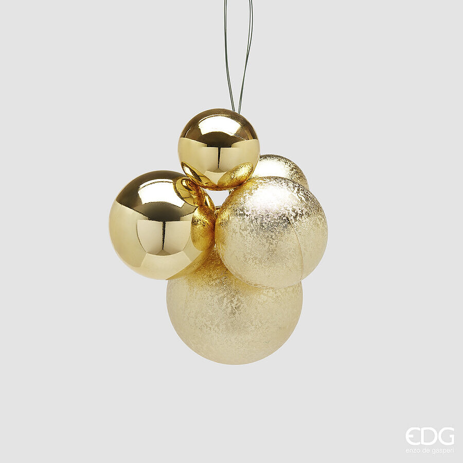 EDG Enzo De Gasperi Decorazione Natalizia Addobbo grappolo groovemix 5 pz oro