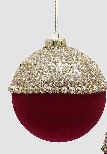 EDG Enzo De Gasperi Decorazione Natalizia ADDOBBO PALLA BICOLOR DIAM.H.17 CM DIAM 10 CM VELLUTO EDG Enzo De Gasperi Decorazione Natalizia ADDOBBO PALLA BICOLOR DIAM.H.17 CM DIAM 10 CM VELLUTO