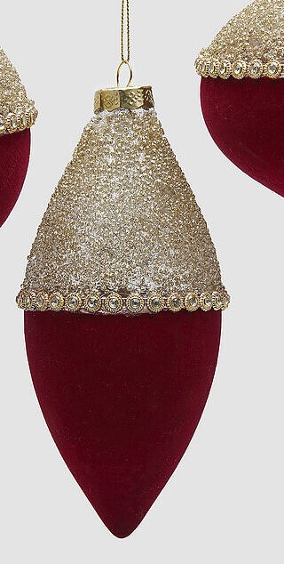 EDG Enzo De Gasperi Decorazione Natalizia ADDOBBO PALLA FUSO BICOLOR DIAM.H.17 CM DIAM 10 CM VELLUTO EDG Enzo De Gasperi Decorazione Natalizia ADDOBBO PALLA FUSO BICOLOR DIAM.H.17 CM DIAM 10 CM VELLUTO