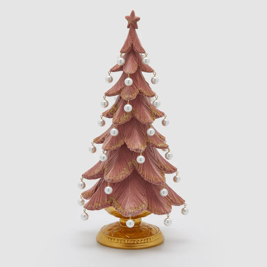 EDG Enzo De Gasperi Decorazione Natalizia Albero Di Natale Pino POLY ROSA Con Perle H46 EDG Enzo De Gasperi Decorazione Natalizia Albero Di Natale Pino POLY ROSA Con Perle H46