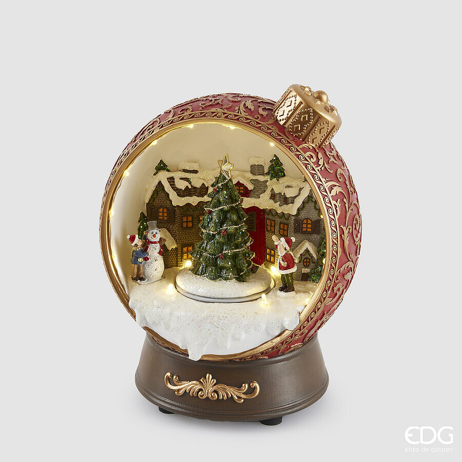 EDG Enzo De Gasperi Decorazione Natalizia DIORAMA PALLA XMAS LED H.22,5 CM L16,5 CM EDG Enzo De Gasperi Decorazione Natalizia DIORAMA PALLA XMAS LED H.22,5 CM L16,5 CM