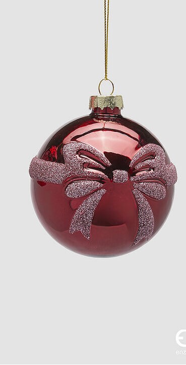 EDG Enzo De Gasperi Decorazione Natalizia PALLA FIOCCO DIAM. 8 CM VARIANTE 2 FIOCCO SINGOLO EDG Enzo De Gasperi Decorazione Natalizia PALLA FIOCCO DIAM. 8 CM VARIANTE 2 FIOCCO SINGOLO