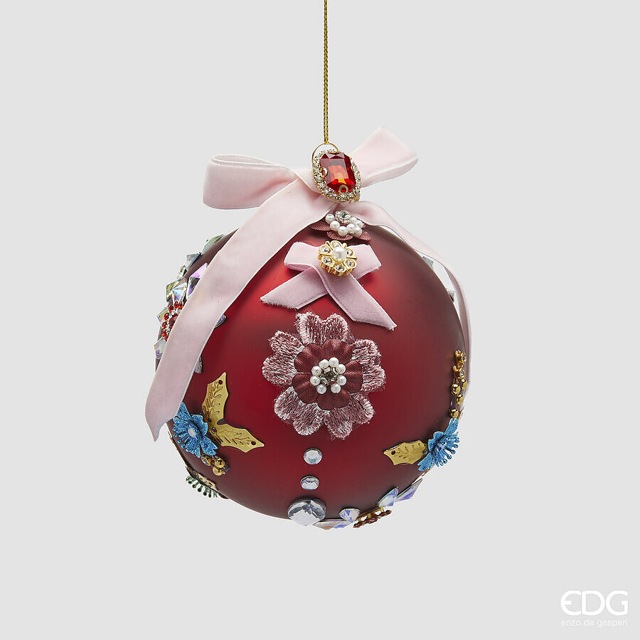 EDG Enzo De Gasperi Decorazione Natalizia Palla in Vetro BHOEME Rosso d.10 h.10,5 OPACO EDG Enzo De Gasperi Decorazione Natalizia Palla in Vetro BHOEME Rosso d.10 h.10,5 OPACO