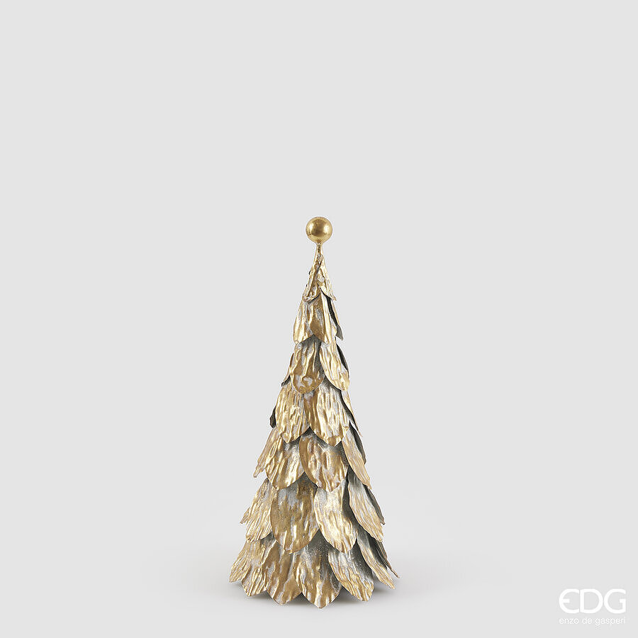EDG Enzo De Gasperi Decorazione Natalizia PINO SCAGLIE METALLO H.42 CM DIAM.20