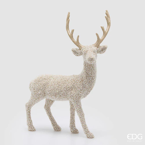 EDG Enzo De Gasperi Decorazione Natalizia RENNE CON PERLE H.51 CM CHAMPAGNE EDG Enzo De Gasperi Decorazione Natalizia RENNE CON PERLE H.51 CM CHAMPAGNE