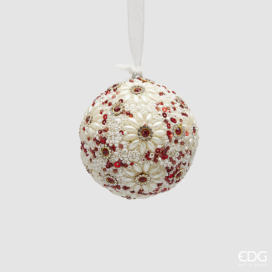 EDG Enzo De Gasperi Decorazioni Natalizia PALLA FLOWER D-7,5 CM EDG Enzo De Gasperi Decorazioni Natalizia PALLA FLOWER D-7,5 CM