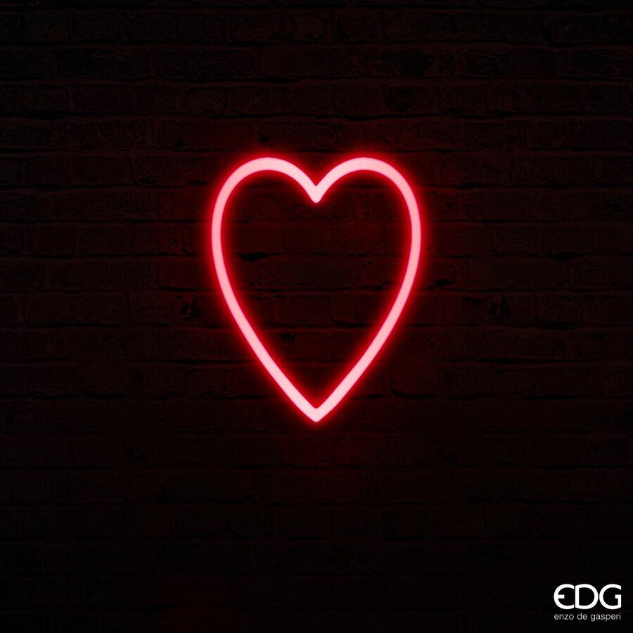 EDG Enzo De Gasperi Luci Natalizie Neon Led Cuore Rosso 140LED H40X32