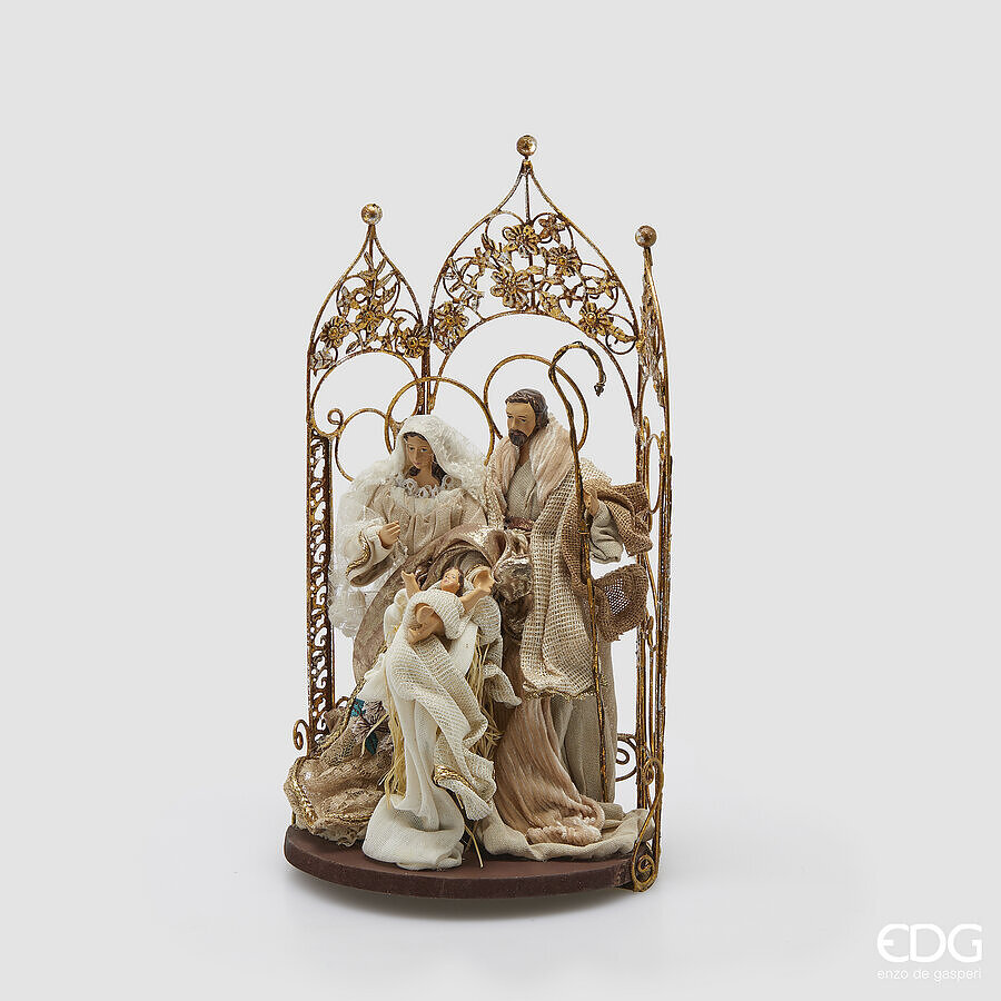 EDG Enzo De Gasperi Nativita’ Presepe con nicchia e campana in vetro h.31 cm EDG Enzo De Gasperi Nativita’ Presepe con nicchia e campana in vetro h.31 cm