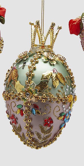 EDG Enzo De Gasperi Palla Di Natale Uovo Boheme H.13 CM DIAM.8 CM ROSA-VERDE EDG Enzo De Gasperi Palla Di Natale Uovo Boheme H.13 CM DIAM.8 CM ROSA-VERDE