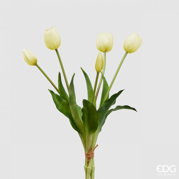 EDG Fiore artificiale tulipano bianco 5 pz