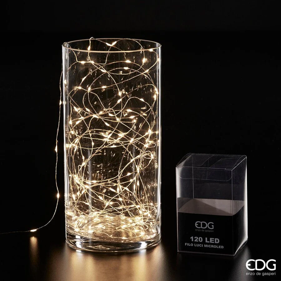 EDG LUCI NATALIZIE 120 MICROLED LUCE CALDA 9 + 3 Mt Ivory
