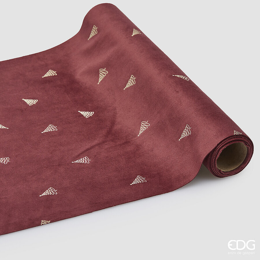 EDG RUNNER TESSUTO PINO ROTOLO BORDEAUX H 35 CM L.300 EDG RUNNER TESSUTO PINO ROTOLO BORDEAUX H 35 CM L.300