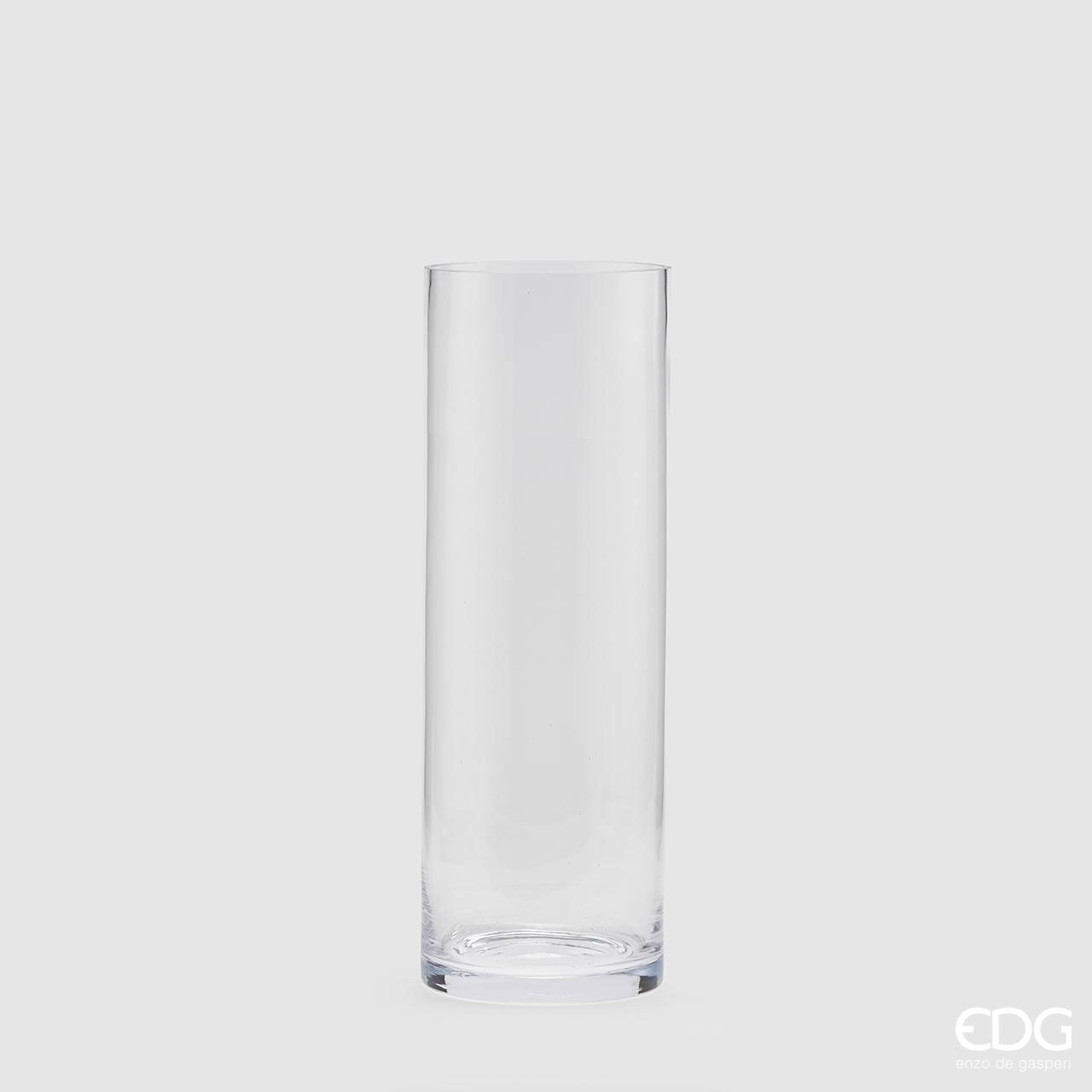 Vaso Cilindrico Trasparente In Vetro Soffiato SIA - Modello Osaka - Altezza 52 Cm - Diametro 15 Cm - 2