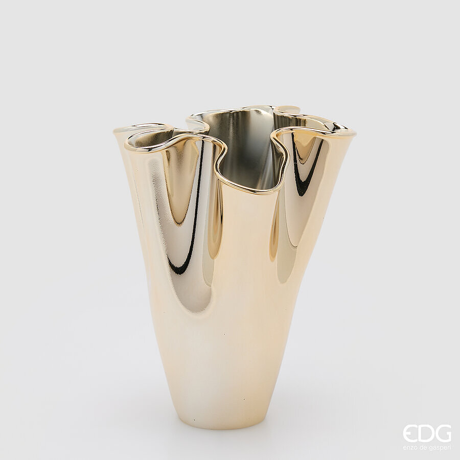 EDG VASO DRAPPO NIDA ORO H 29 CM DIAM. 23 CM EDG VASO DRAPPO NIDA ORO H 29 CM DIAM. 23 CM