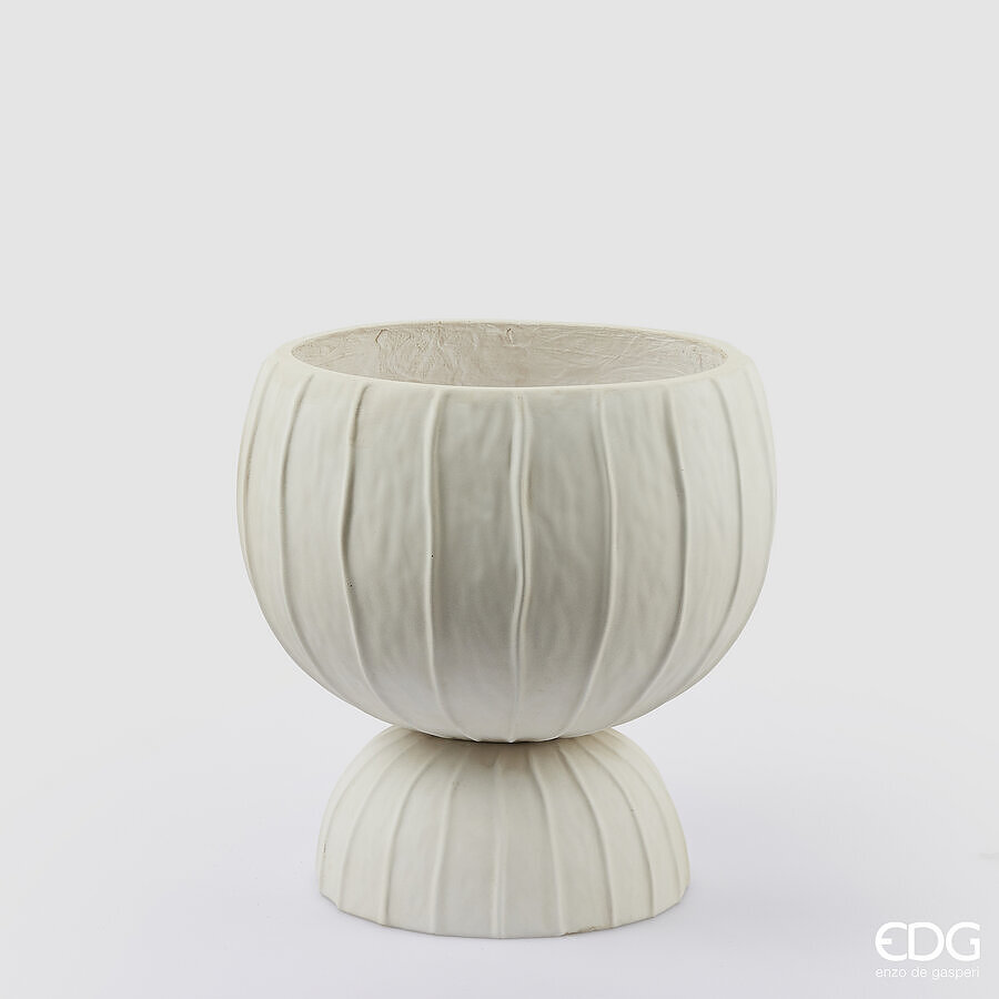 EDG VASO RIGHE BOMBATO CON PIEDE H 35 CM
