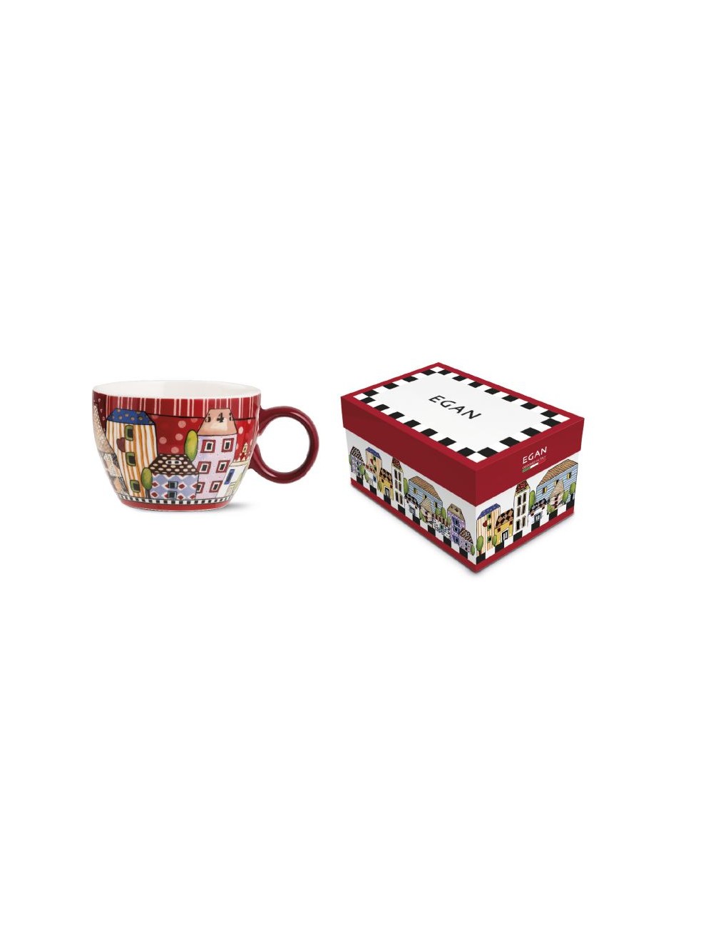 EGAN Tazza colazione Paese mio rosso