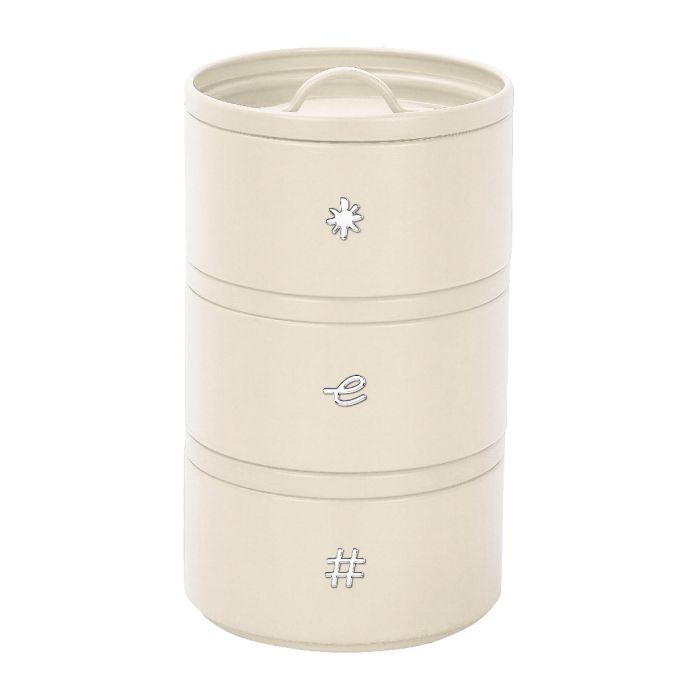 EVVIVA Vintage • Barattoli a 3 scomparti impilabile – metallo beige