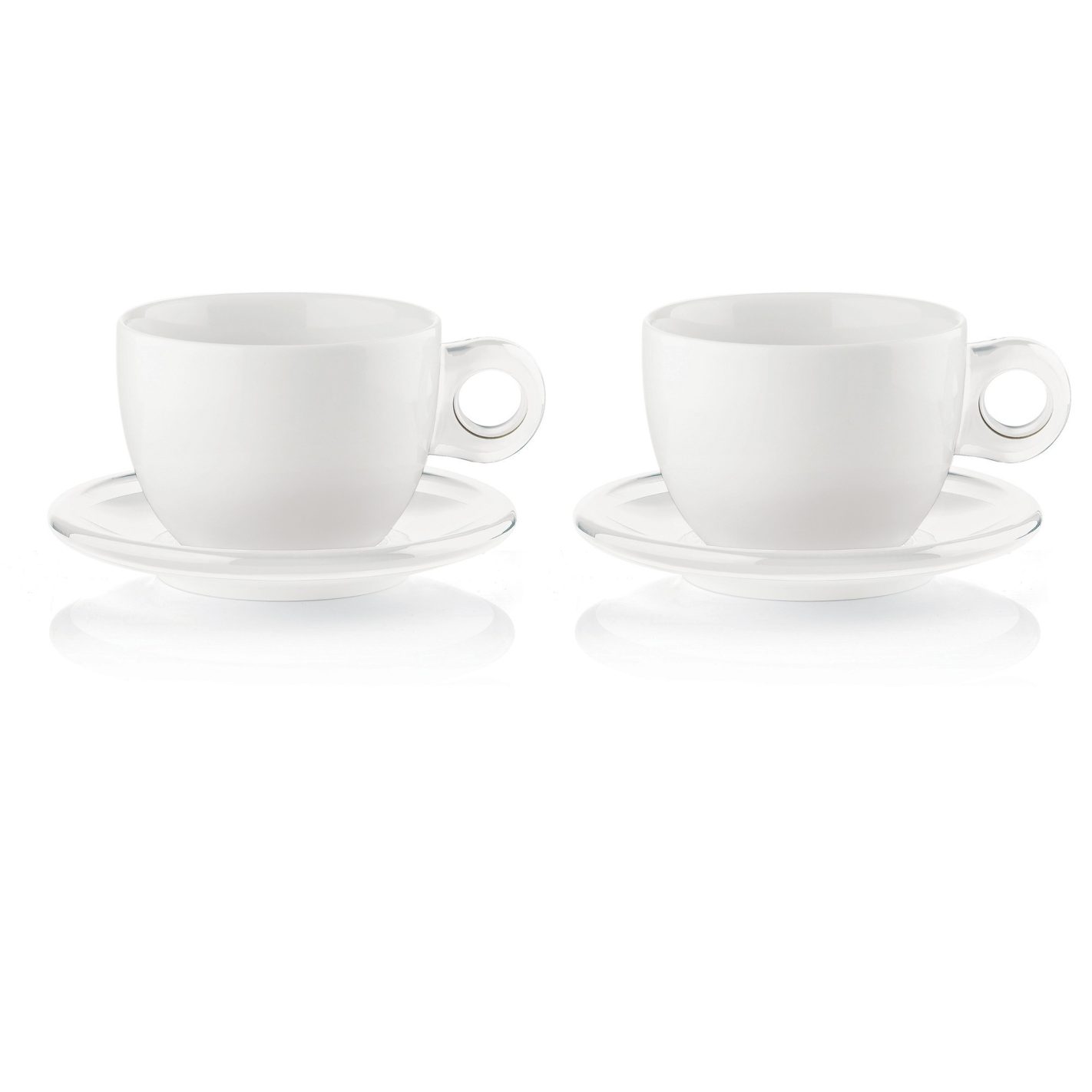 GUZZINI SET DUE Tazze colazione cn piattino gocce TRASPARENTE