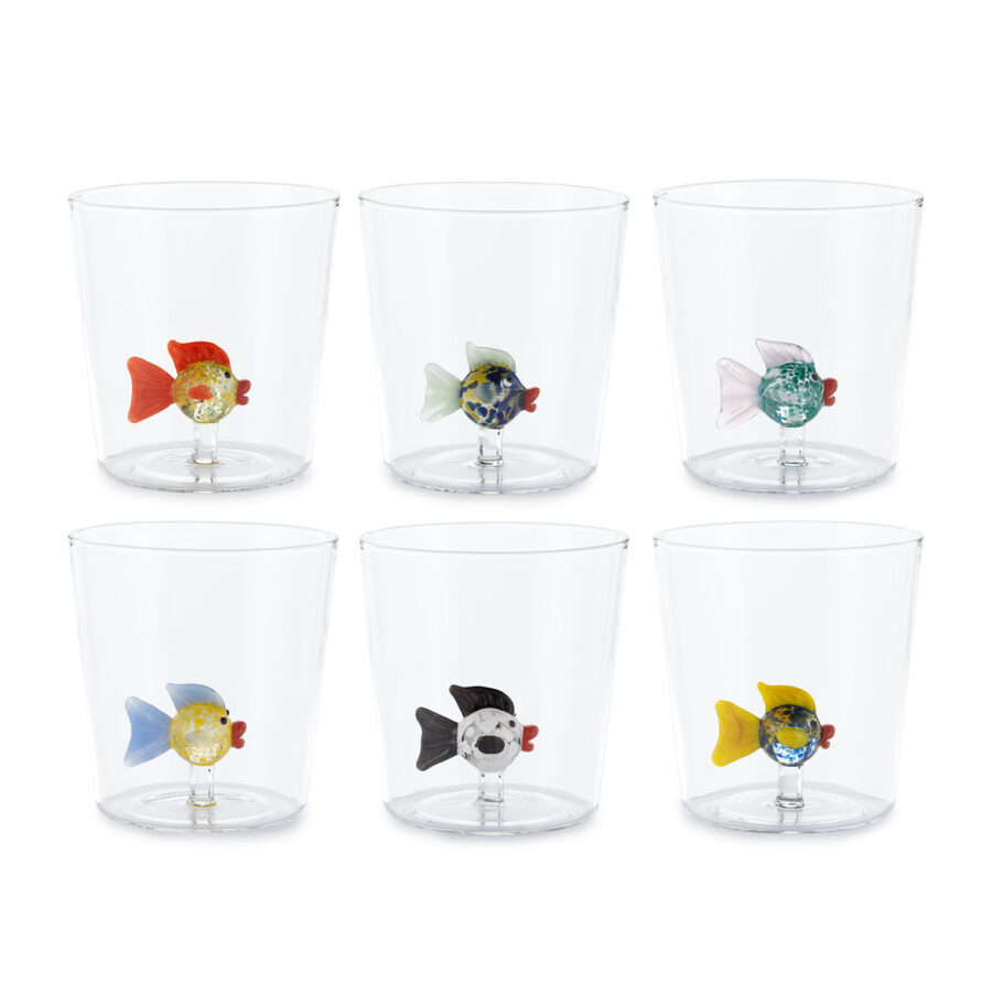 HENRIETTE BICCHIERE TREASURE – SET 6 BICCHIERI CLOWN FISH 300 ml –