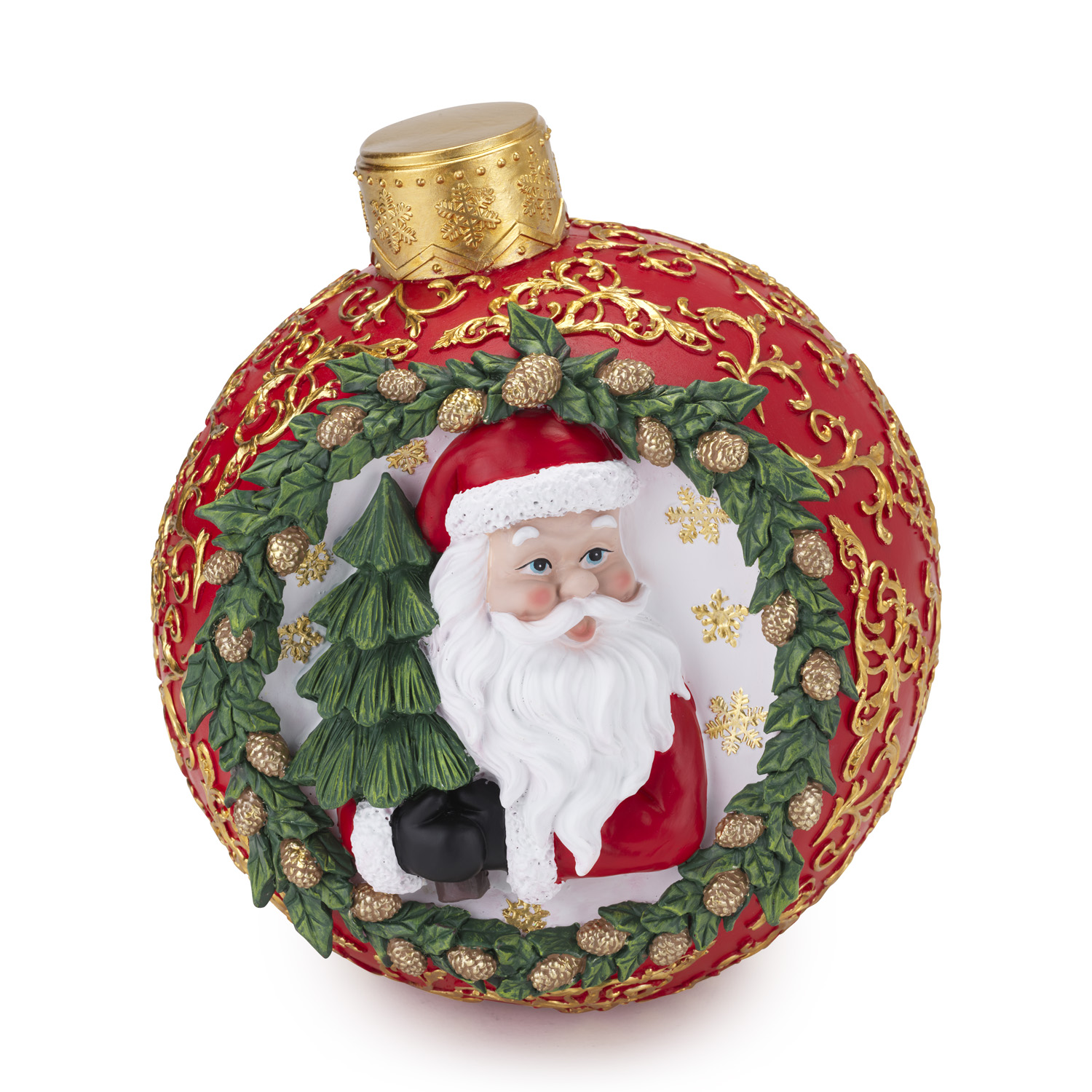 HENRIETTE DECORO SFERA BABBO NATALE ROSSOH. 28 CM