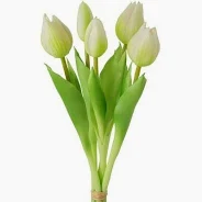 HENRIETTE TULIPANO FIORI ARTIFICIALI BOUQUET 5 TULIPANI BIANCO HENRIETTE TULIPANO FIORI ARTIFICIALI BOUQUET 5 TULIPANI BIANCO