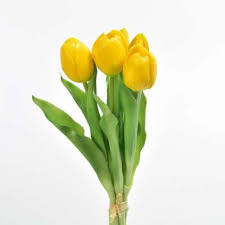 HENRIETTE TULIPANO FIORI ARTIFICIALI BOUQUET 5 TULIPANI GIALLO HENRIETTE TULIPANO FIORI ARTIFICIALI BOUQUET 5 TULIPANI GIALLO