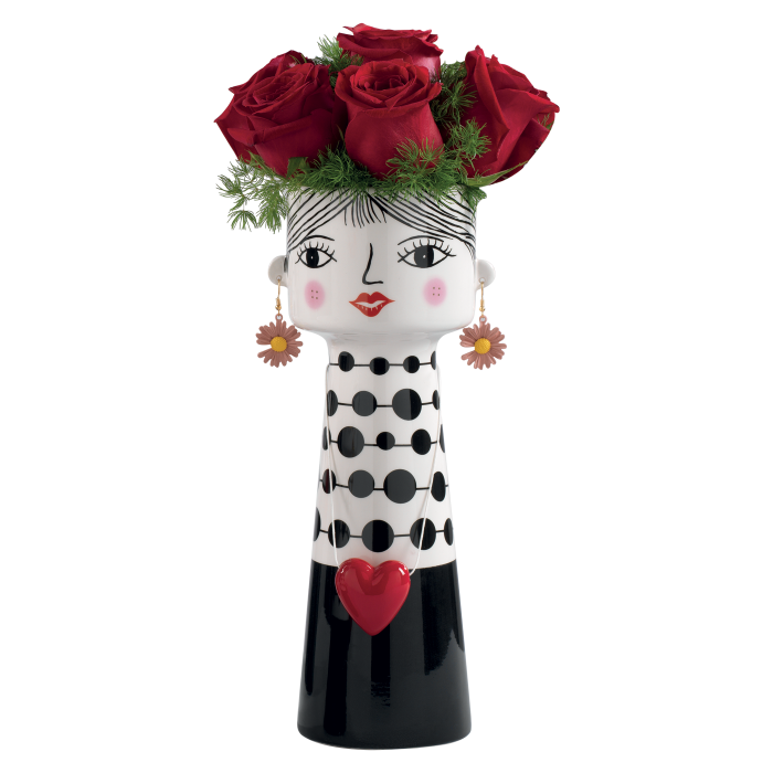 MASCAGNI  Vaso con cuore e orecchini CM H, 29