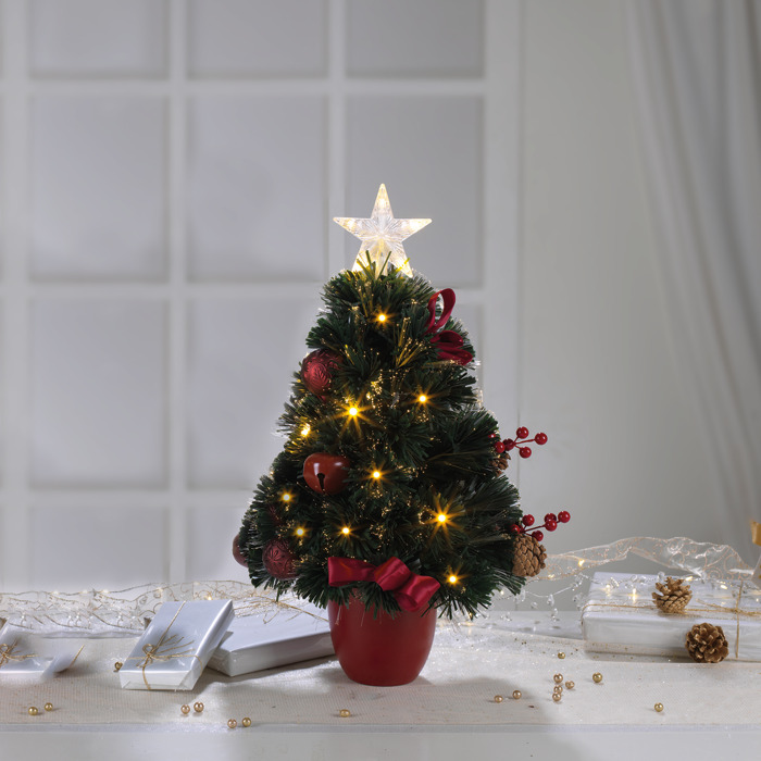 MASCAGNI ABETE A FIBRA OTTICA CON LED FLASH H.60 CM ROSSO