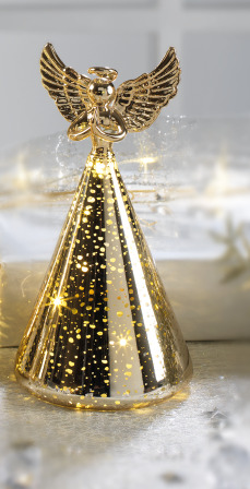 MASCAGNI Angelo Natale 16 cm con led oro MASCAGNI Angelo Natale 16 cm con led oro