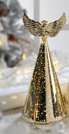 MASCAGNI Angelo Natale 21,5 cm con led oro MASCAGNI Angelo Natale 21,5 cm con led oro