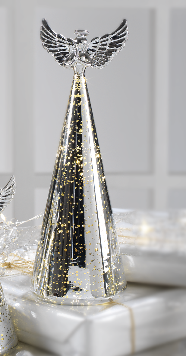 MASCAGNI Angelo Natale 26.5 cm con led argento MASCAGNI Angelo Natale 26.5 cm con led argento