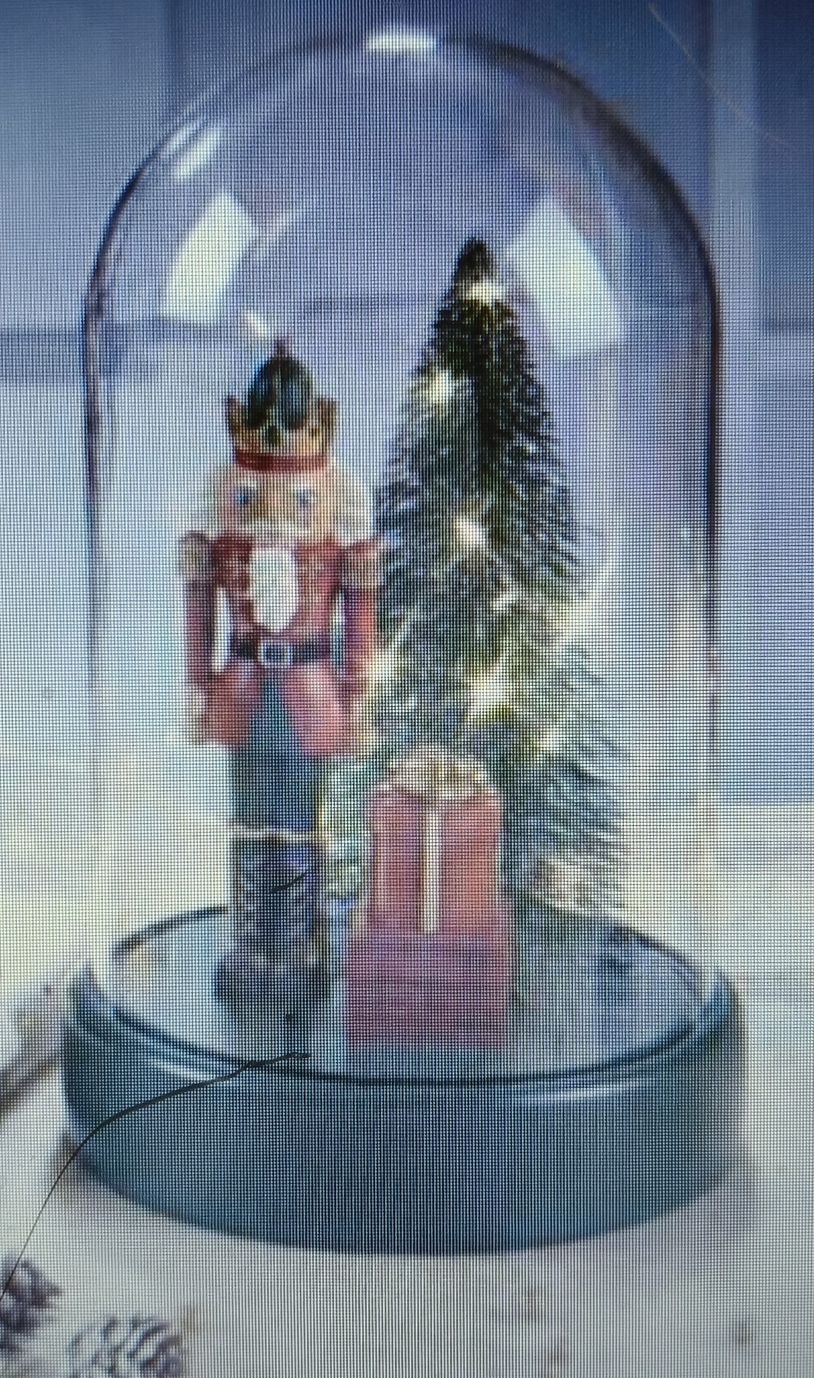 MASCAGNI CAMPANA VETRO LED CON SCHIACCIANOCI E ALBERO H.28,5 CM