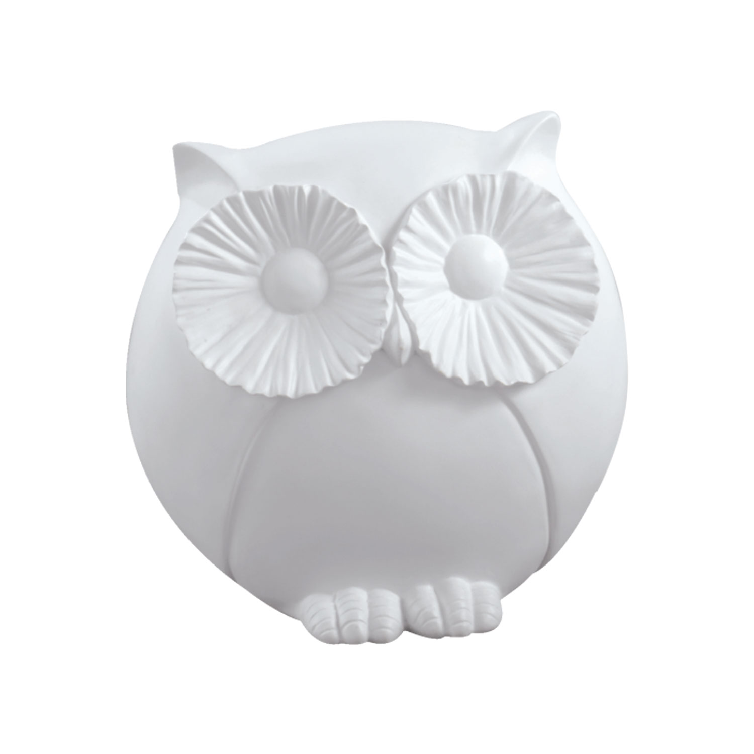 MASCAGNI Figura Gufo in resina Bianco cm 19,5