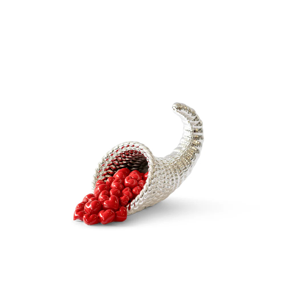 MIA DESIGN ARREDO CASA Cornucopia Love Small Rosso-argento