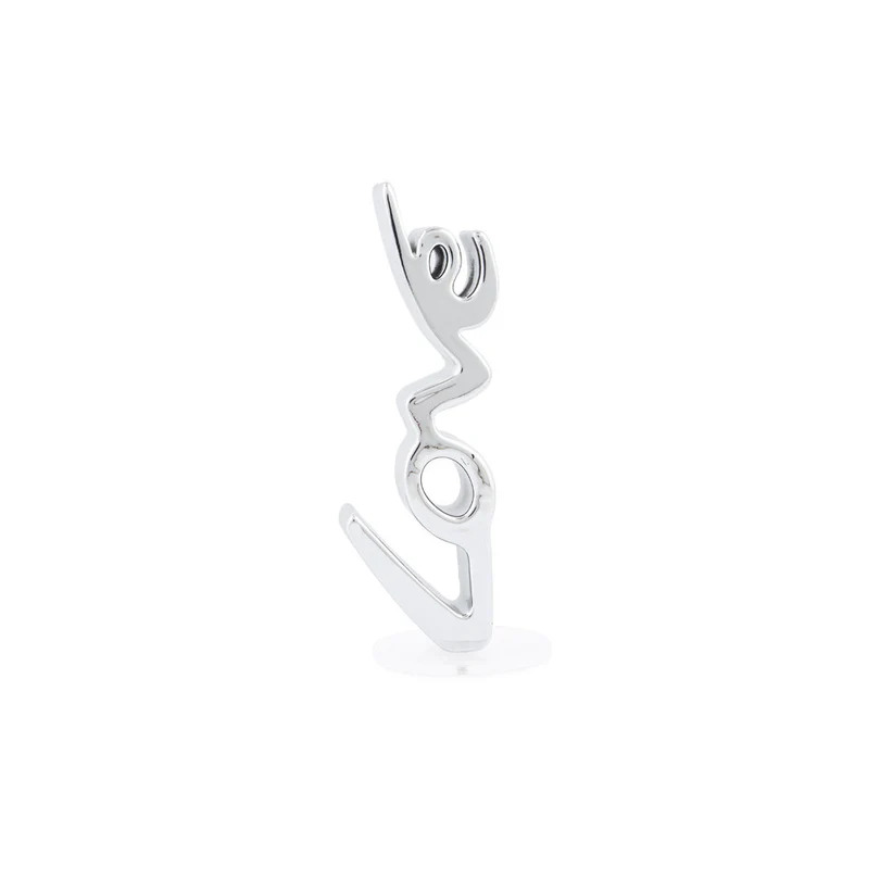 MIA DESIGN LOVE SMALL 3D SCRITTA VERTICALE ARGENTO-SILVER MIA DESIGN LOVE SMALL 3D SCRITTA VERTICALE ARGENTO-SILVER