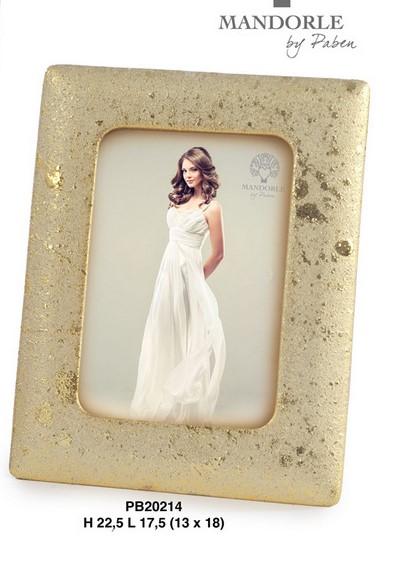 PABEN PORTAFOTO COLOR ORO METAL. 22,5 PORCELLANA