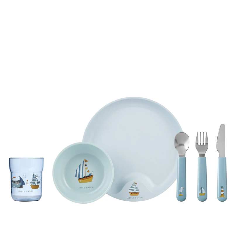 SCHONHUBER Set di stoviglie per bambini "Mio - Sailors Bay", confezione 6 pezzi  posate e piatti
